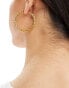 Neck On The Line albany 40mm gold plated stainless steel textured hoop earrings