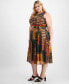 Plus Size Patchwork-Print Jersey Midi Dress