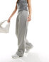 In The Style x Perrie Sian wide leg tailored trousers in grey