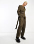 Фото #2 товара ASOS DESIGN balloon fit suit trousers in tonal stripe