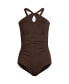 Фото #2 товара Women's High Neck to One Shoulder Multi Way One Piece Swimsuit