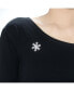 ფოტო #3 პროდუქტის Sterling Silver White Gold Plated Clear Cubic Zirconia Accent Snowflake Pendant Necklace