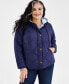 Фото #4 товара Plus Size Quilted Hooded Jacket, Created for Macy's