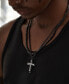 Black Diamond (1/4 ct. t.w.) Cross Necklace in Black IP over Stainless Steel, Created for Macy's