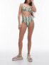 Topshop high waist high leg bikini bottoms in green tie dye print 32 - фото #1