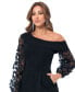 ფოტო #4 პროდუქტის Women's 3D Floral-Sleeve Wide-Leg Jumpsuit