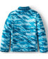 Теплая детская куртка для мальчиков Lands' End ThermoPlume Packable Turquoise blue print, L Husky (14/16) - фото #2