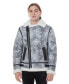 ფოტო #1 პროდუქტის Big & Tall Shearling Biker Jacket, Natural Dying Grey with White Wool