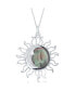 Фото #1 товара Sterling Silver Sun & Moon Abalone Pendant Necklace