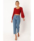 ფოტო #8 პროდუქტის Women's Daphne Crewneck Bubble Sleeve Knit Sweater