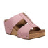 Corkys Taboo Studded Embossed Wedge Womens Pink Casual Sandals 41-0262-BLSH