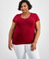 Trendy Plus Size V-Neck Short-Sleeve T-Shirt