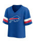 ფოტო #1 პროდუქტის Women's Royal Buffalo Bills Established Jersey Cropped V-Neck T-shirt