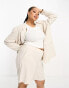 Фото #2 товара Vero Moda Curve linen touch relaxed short co-ord in oatmeal