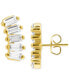 ფოტო #2 პროდუქტის 14k Gold-Plated Baguette Crystal Climber Earrings