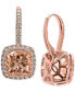 ფოტო #3 პროდუქტის Morganite (5 ct. t.w.) & Diamond (5/8 ct. t.w.) Halo Leverback Drop Earrings in 14k Rose Gold