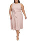 Фото #3 товара Plus Size Sleeveless Tweed Midi Dress