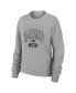 Фото #4 товара Women's Heather Gray Baltimore Ravens Plus Size Knitted Tri-Blend Long Sleeve T-shirt and Pants Lounge Set