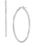 Фото #3 товара Polished Tube Medium Hoop Earrings in 10K White Gold, 1-5/8"