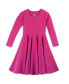 ფოტო #1 პროდუქტის Girls Fair Trade Organic Cotton Solid 3/4 Sleeve Twirl Dress