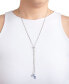 Фото #4 товара Macy's crystal 30" Adjustable Box Chain Necklace (13/50 ct. t.w.) in Fine Silver Plated Brass