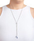 Фото #5 товара Crystal 30" Adjustable Box Chain Necklace (13/50 ct. t.w.) in Fine Silver Plated Brass