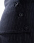 4th & Reckless tailored asymmetric button detail waistcoat co-ord in navy pinstripe 40 - фото #8