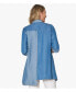 Women's Asymmetrical Denim Button-Front Shirt Top Crossroads Tunic