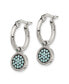 ფოტო #3 პროდუქტის Stainless Steel Polished Crystal Circle Dangle Hoop Earrings