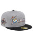 Men's Gray Miami Marlins Pivot Mesh 59FIFTY Fitted Hat