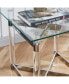 Silver Stainless Steel With Acrylic Frame Clear Glass Top End Table