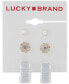 ფოტო #1 პროდუქტის Silver-Tone 3-Pc. Set Mixed Stone Daisy Earrings