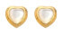 Jac Jossa Soul DE790 Heart Gold Plated Diamond and Pearl Earrings