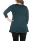 ფოტო #3 პროდუქტის Women's Plus Size Three Quarter Sleeves V-Neck Tunic Top