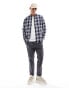 Selected Homme flannel long sleeve shirt in navy check