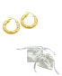 ფოტო #3 პროდუქტის Tarnish Resistant 14K Gold-Plated Imitation Pearl-Studded Hoop Earrings