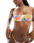 Фото #2 товара ASOS DESIGN mix and match skinny crop bikini top in vibrant abstract print