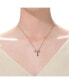 ფოტო #3 პროდუქტის Sterling Silver 18K Rose Plated Ruby Cubic Zirconia Heart Necklace