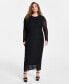 Trendy Plus Size Embellished Mesh Midi Dress, Created for Macy's