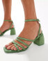 Stradivarius rope detail heeled sandal in sage green grün, 40 - фото #2