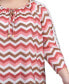 ფოტო #3 პროდუქტის Plus Size 3/4 Sleeve Crochet Detail Blouse