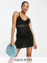 Фото #1 товара ASOS DESIGN Petite crochet mini dress in black