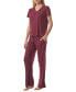 Фото #5 товара Women's 2-Pc. Short-Sleeve Pajamas Set