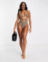 Фото #4 товара South Beach Exclusive cut out wrap around swimsuit in gold metallic