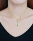 ფოტო #2 პროდუქტის Lab-Grown Green Quartz Lariat Necklace (2-3/4 ct. t.w.) in 18k Gold-Plated Sterling Silver, 16" + 2" extender