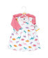 Фото #3 товара Toddler Girls Cotton Dress and Cardigan Set, Cute-A-Saurus