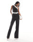 Extro & Vert one shoulder pinstripe jumpsuit with waistband detail