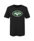ფოტო #1 პროდუქტის Little Boys and Girls Black New York Jets Primary Logo T-shirt