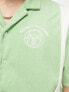 Фото #3 товара Sergio Tacchini Tano revere shirt in green and cream stripe