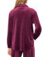 ფოტო #2 პროდუქტის Women's Velour Button-Front Top